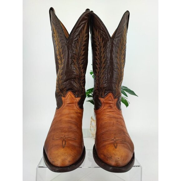 Tony Lama Men's Brown Leather Western Boots Size 9.5D US - Picture 2 of 10